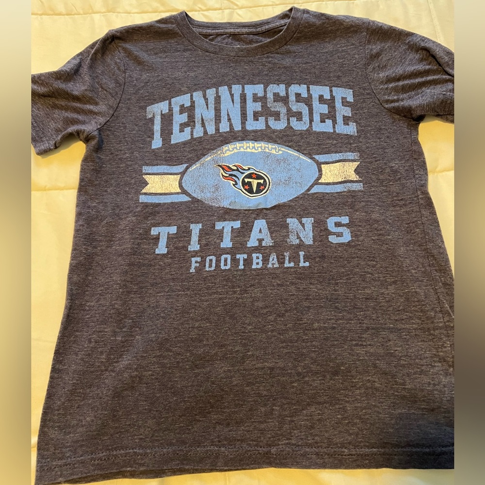NFL Football Tennessee Titans Navy Blue Marled Tee Boys